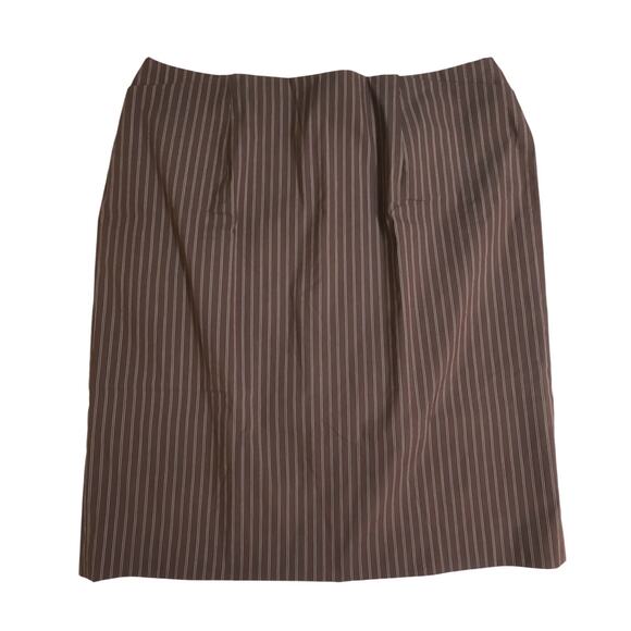Talbots Dresses & Skirts - Talbots Pinstripe Brown & White Tailored Pencil Skirt, Size 14 Officecore Preppy